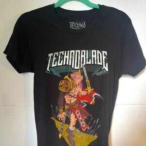 Technoblade Graphic Tee XS | Minecraft Pig King Sword Shirt Black